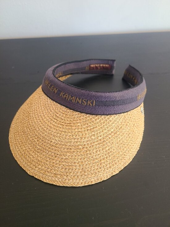 Helen Kaminski Bianca Visor Hat Black Stripe